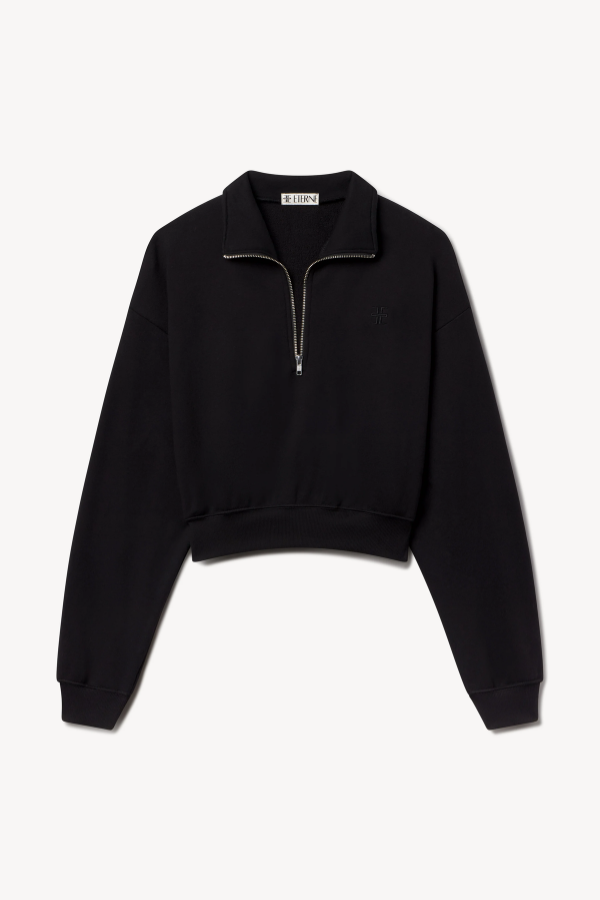 Cropped Half-Zip Sweatshirt