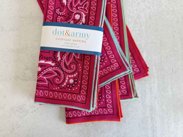 Bandana Cloth Napkins, set of four: White