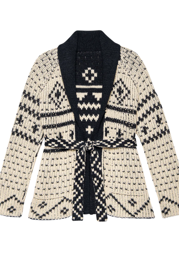 The Reversible Shepherd Cardigan-Navy and Cream