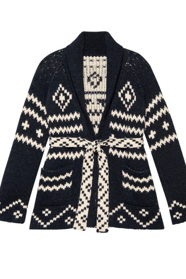 The Reversible Shepherd Cardigan-Navy and Cream