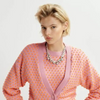 Jacquard knit Cardigan- Polka Dot