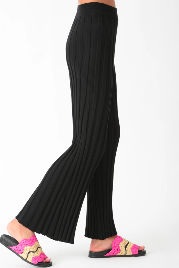 Carmel Ribbed Knit Pant- Black