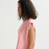 Sleeveless Top with Sequin Neckline