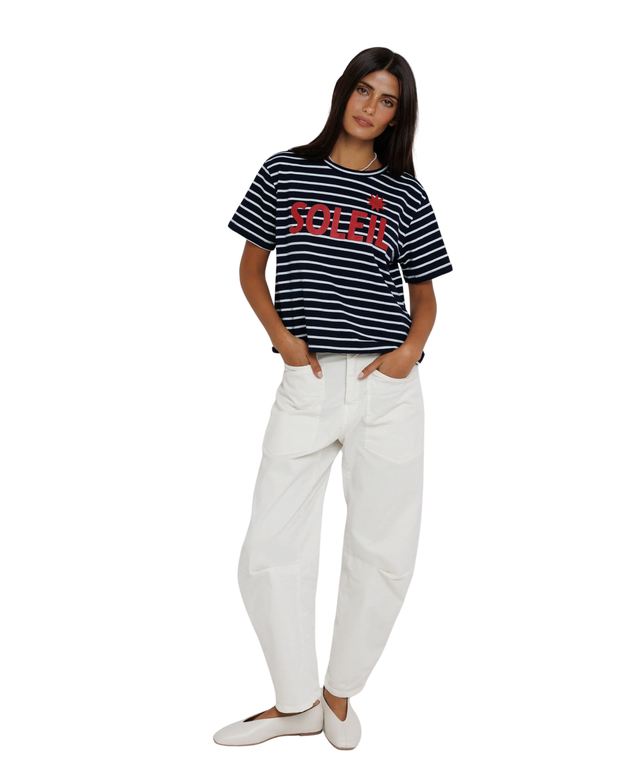 Soleil Stripe Tee- Navy Stripe