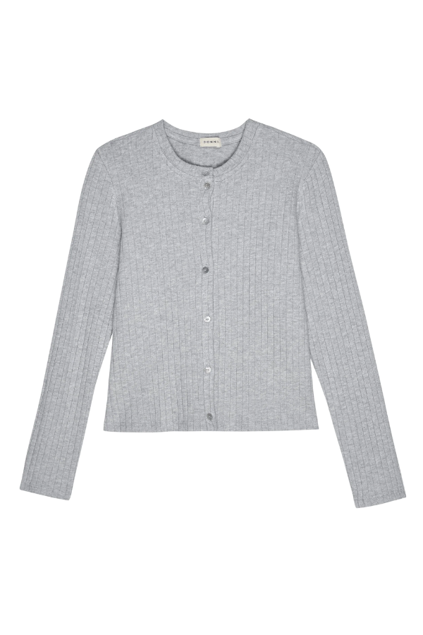 Sweater Rib Cardigan - Heather Grey