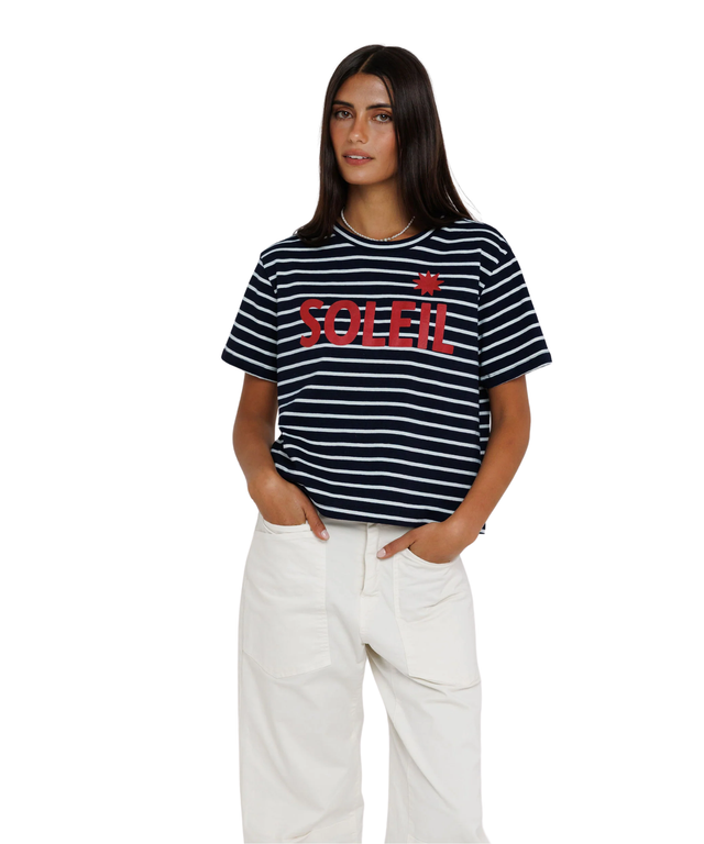 Soleil Stripe Tee- Navy Stripe