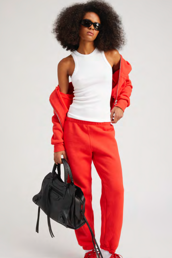 Mini Logo Sweatpant-Red
