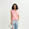 Sleeveless Top with Sequin Neckline