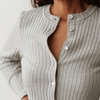 Sweater Rib Cardigan - Heather Grey