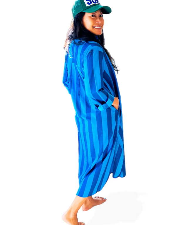 Surf Stripe Shirt Dress:
