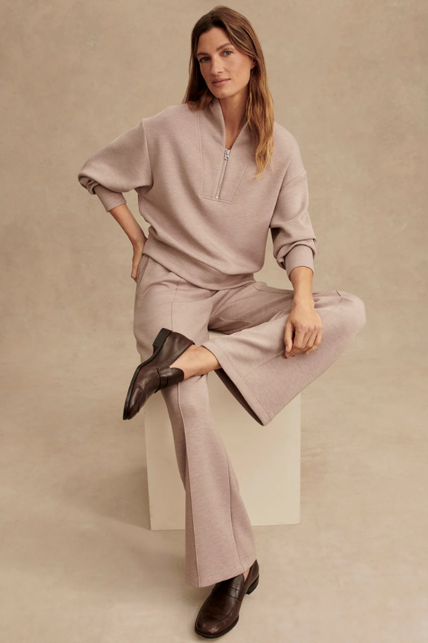 The Wide Leg Pant 28-Taupe Marl
