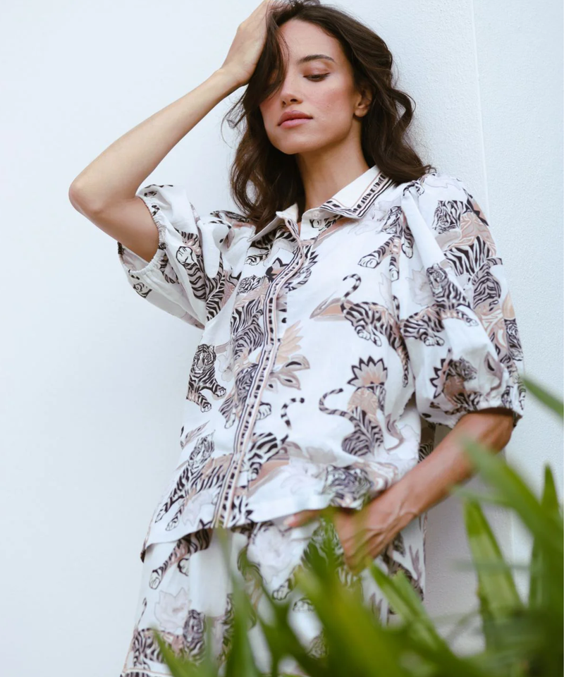 Shirt Lotus Tiger-Ecru