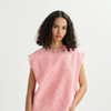 Sleeveless Top with Sequin Neckline