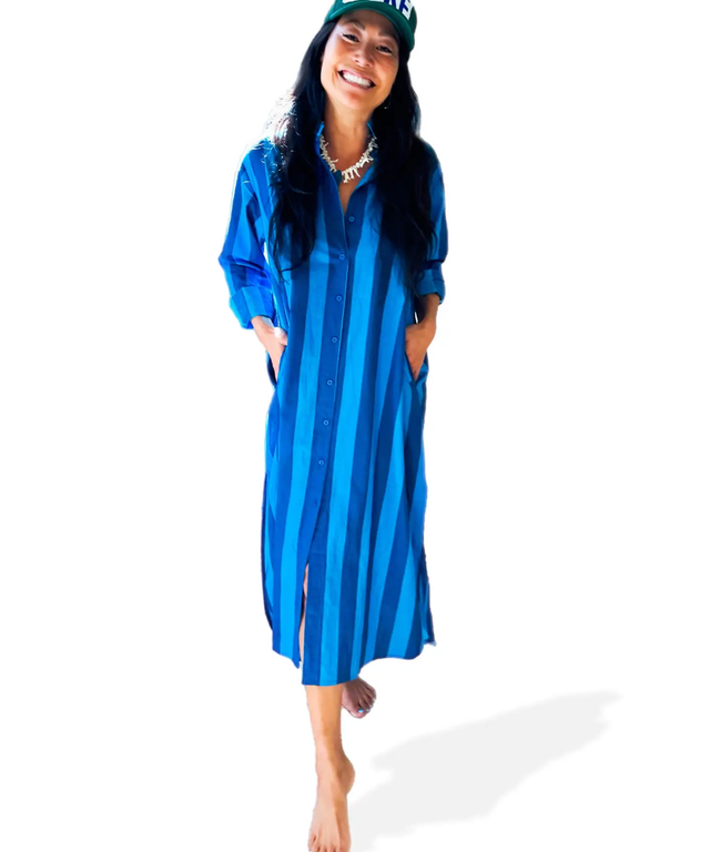 Surf Stripe Shirt Dress: