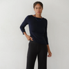 Sweater Rib Kick Flare - Jet
