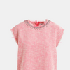 Sleeveless Top with Sequin Neckline