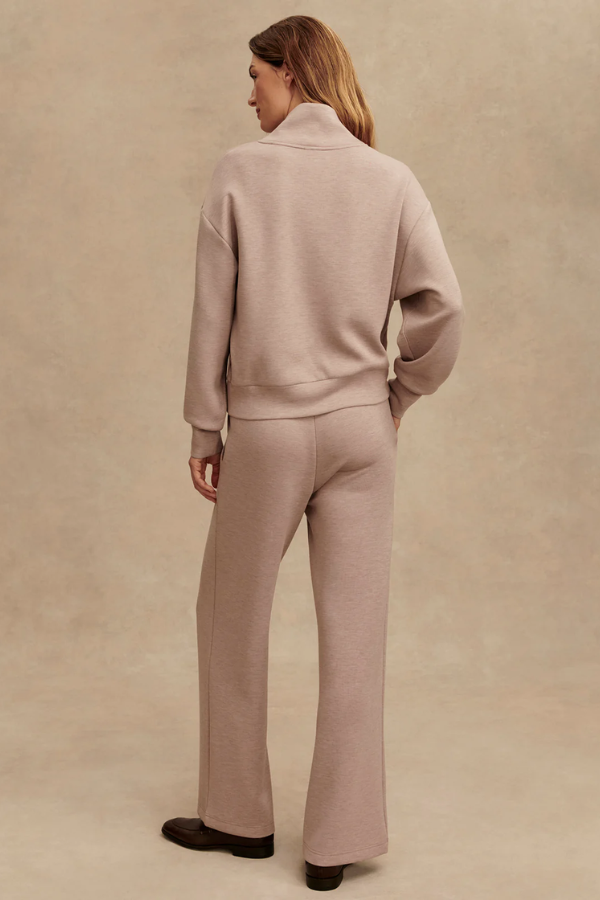 The Wide Leg Pant 28-Taupe Marl