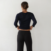 Sweater Rib Kick Flare - Jet