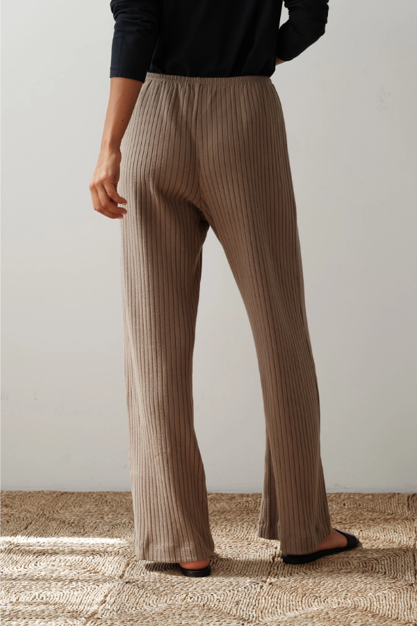 Sweater Rib Simple Pant - Mushroom