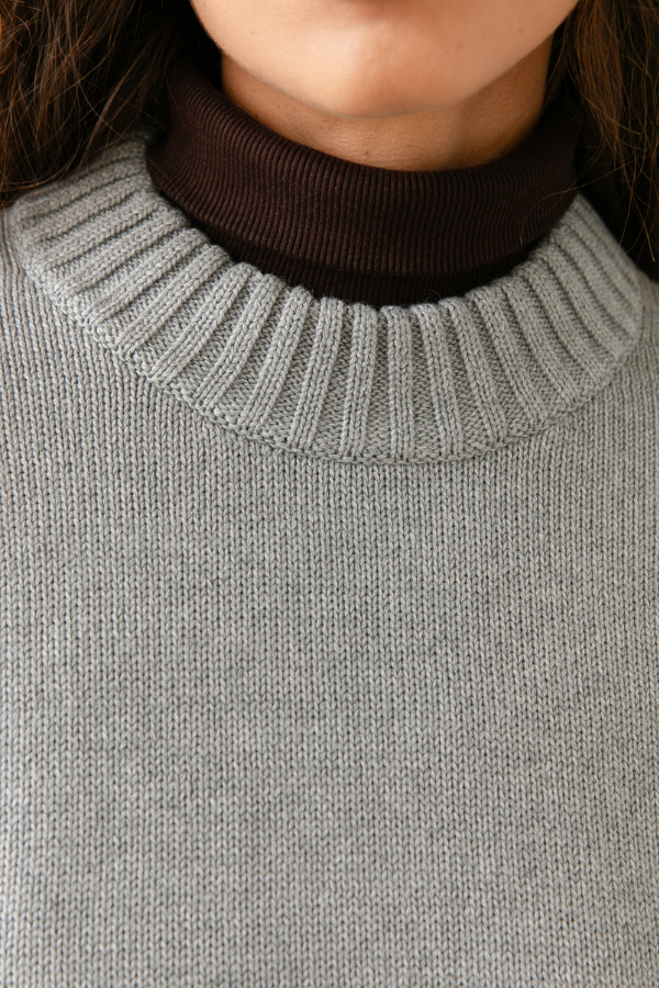 Cotton Cashmere Sweater - Heather Grey