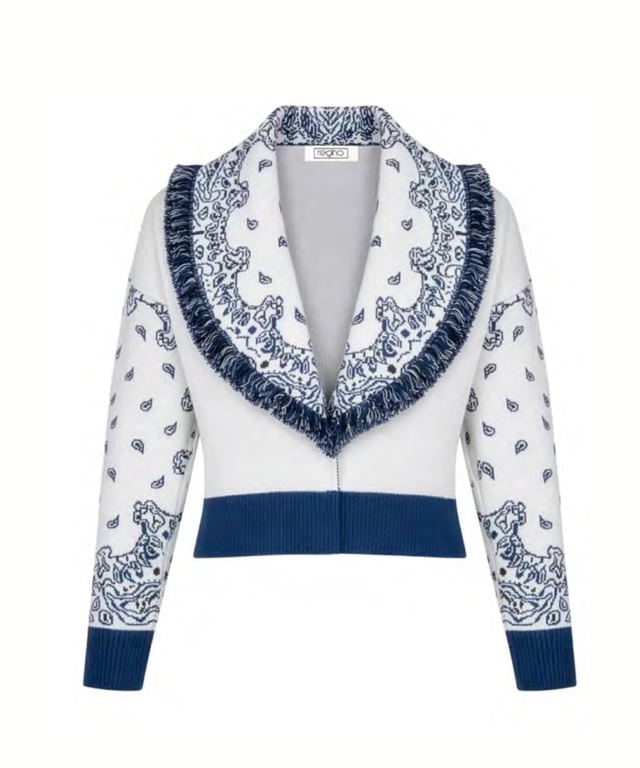 Gisele Cardigan - Ecru and Navy