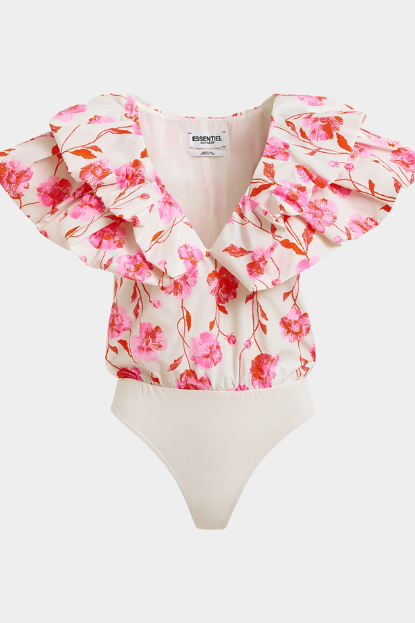Hillary Voluminous Ruffle Top - Pink Floral