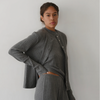 The Sweater Rib Cardigan- Charcoal Grey