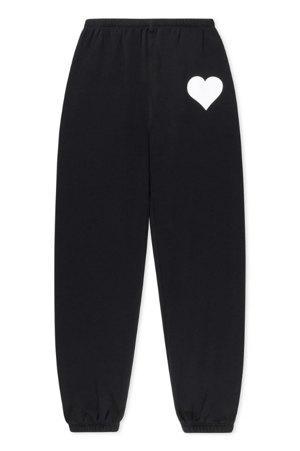 Heart Sweatpant- Black/White