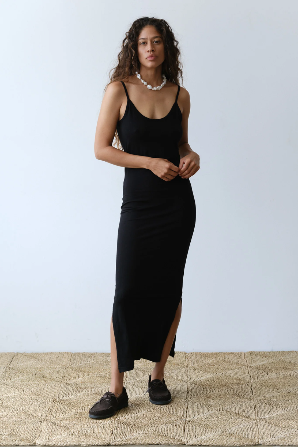 The Jersey Slip Dress- Jet