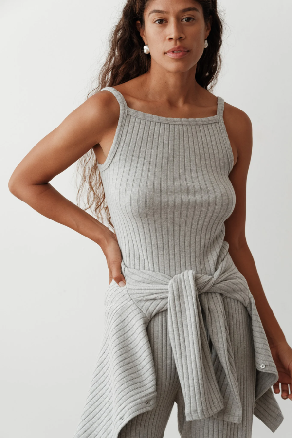 Sweater Rib Tank - Heather Grey