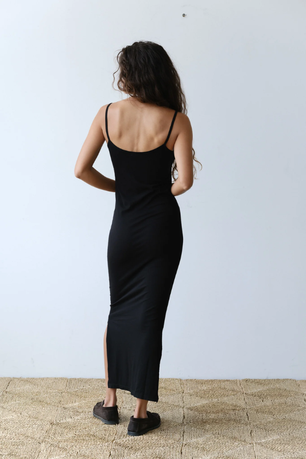 The Jersey Slip Dress- Jet