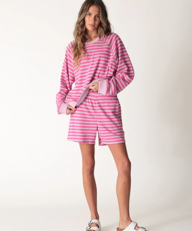 Cami Stripe Short- Magenta Light Purple