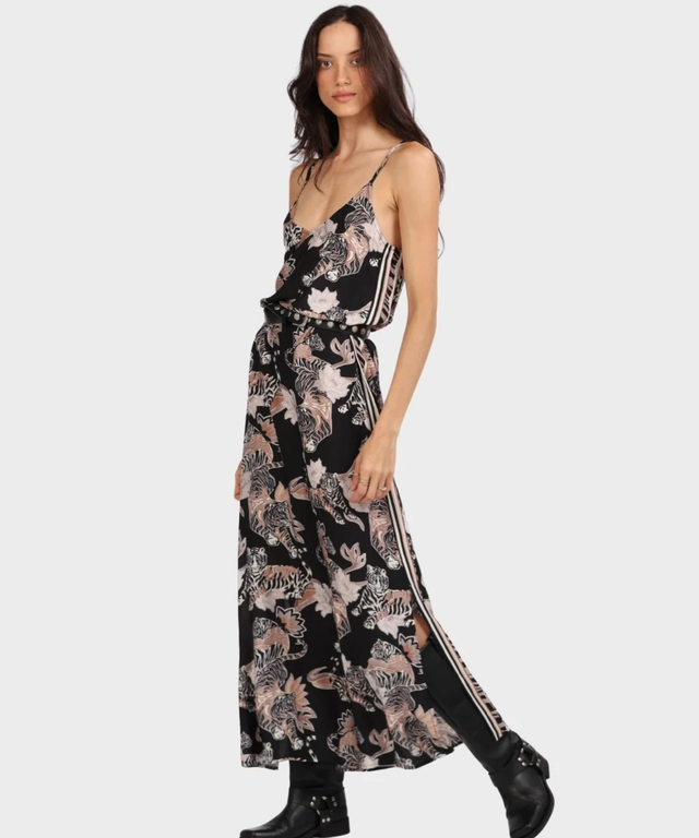 Lotus Tiger Dress- Black