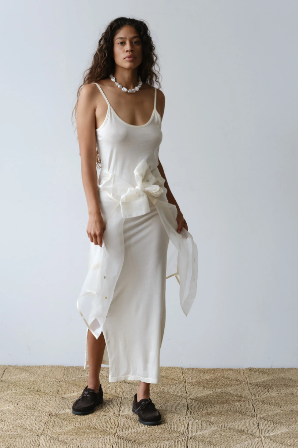 The Jersey Slip Dress- Creme