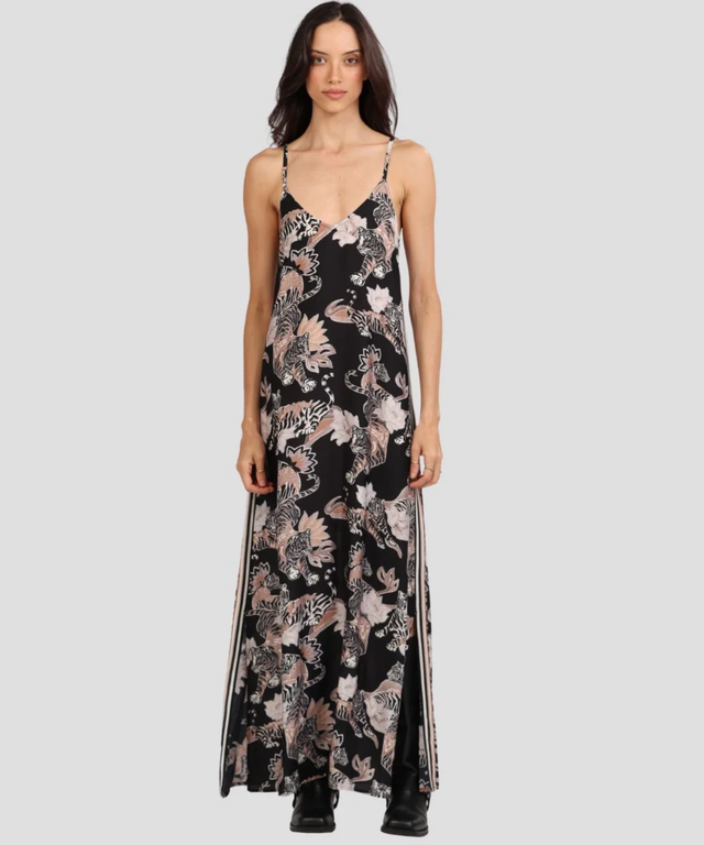 Lotus Tiger Dress- Black
