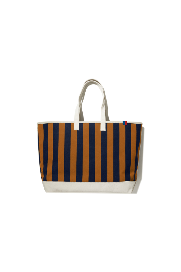 The Over The Shoulder All Over Striped Tote - Vicuna/Navy