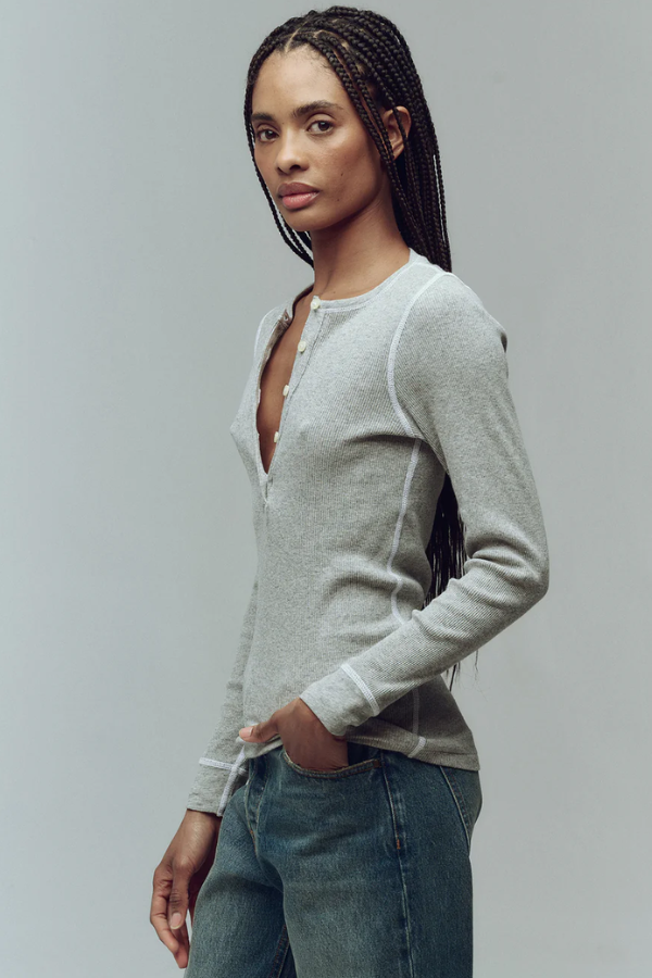 Rib Henley - Grey