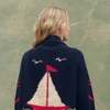 The Sailboat Lodge Cardigan-Dark Navy