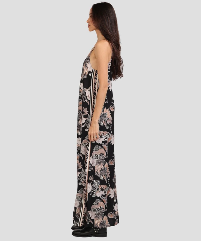 Lotus Tiger Dress- Black