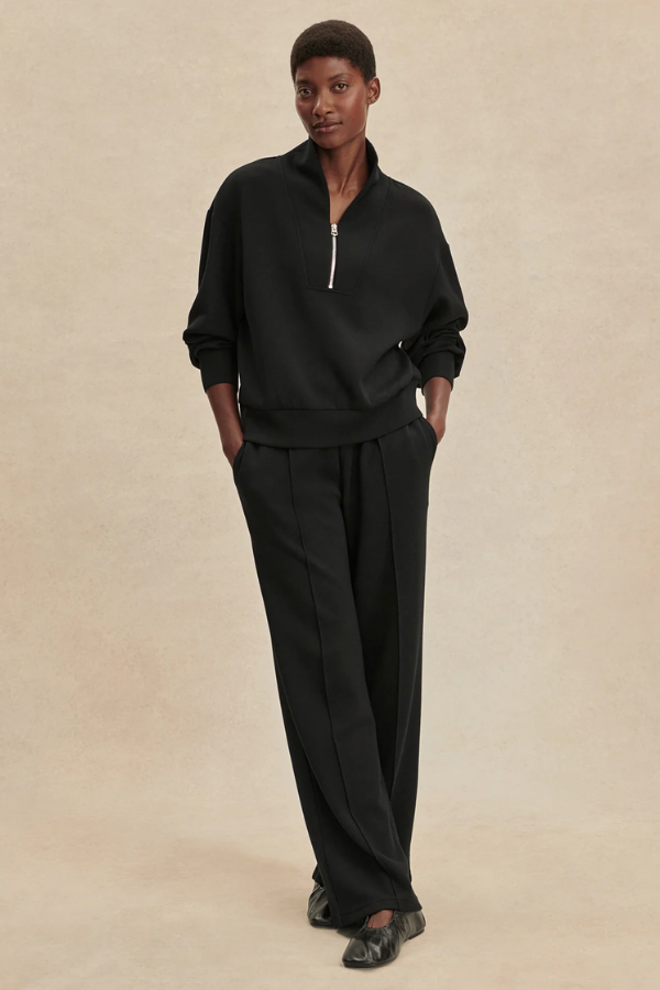 The Wide Leg Pant 28"- Black