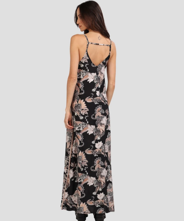 Lotus Tiger Dress- Black