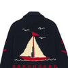 The Sailboat Lodge Cardigan-Dark Navy