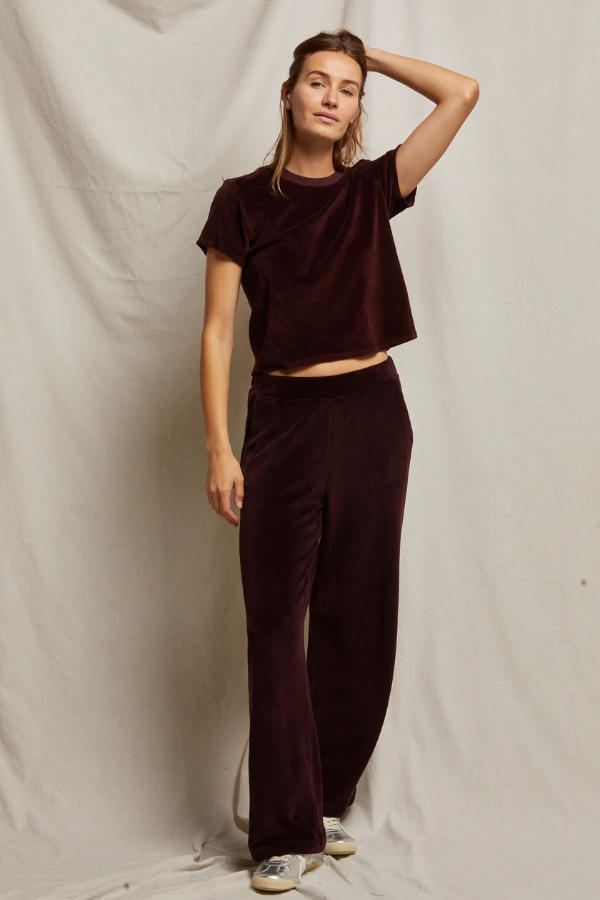 Clara Velour Tee - Blackberry