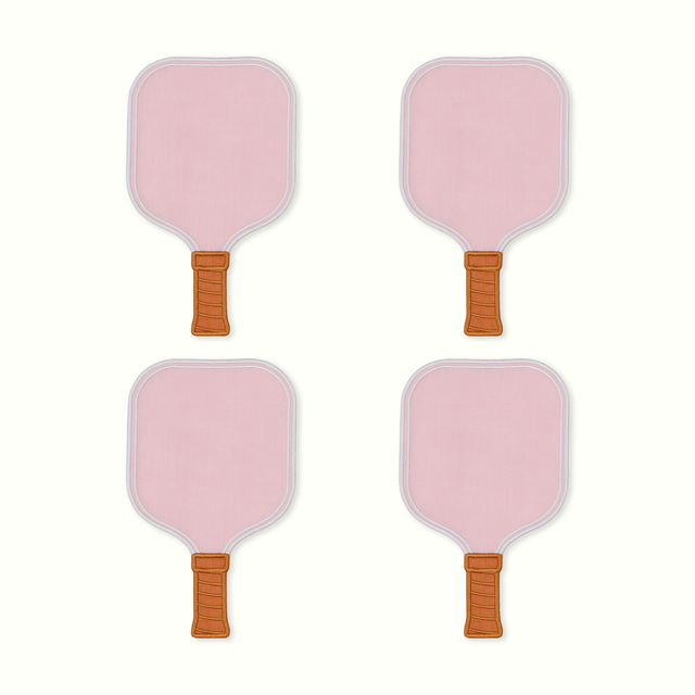 Pink Pickleball Paddle Linen Cocktail Napkins - Set of 4
