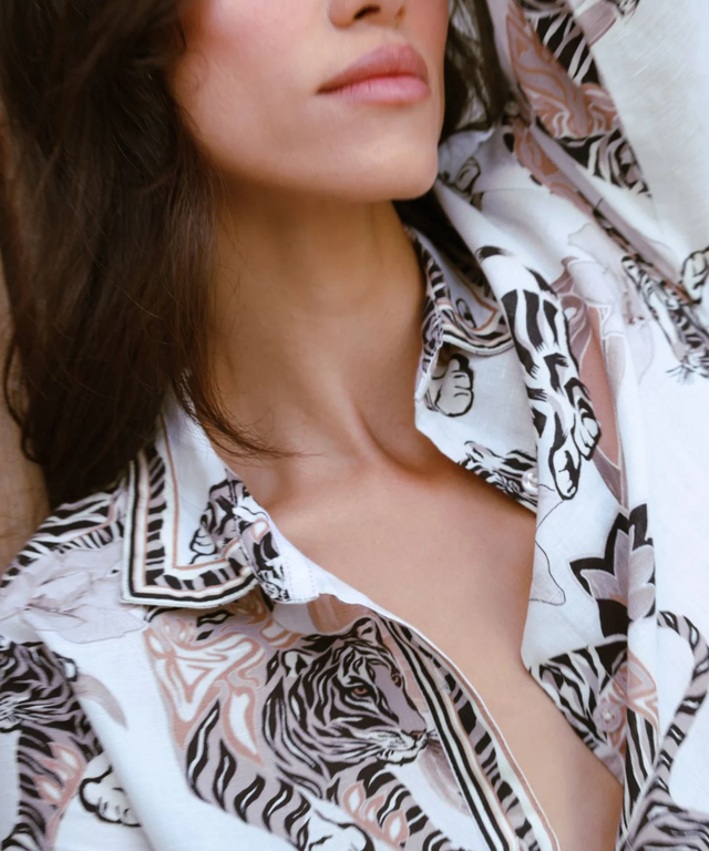 Shirt Lotus Tiger-Ecru