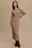 Axel Rib Knit Midi Dress-Light Taupe Marl
