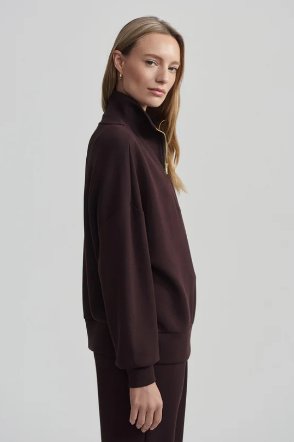 Hawley Half Zip Sweat - Coffee Bean