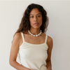 The Baby Rib Scallop Tank - Creme