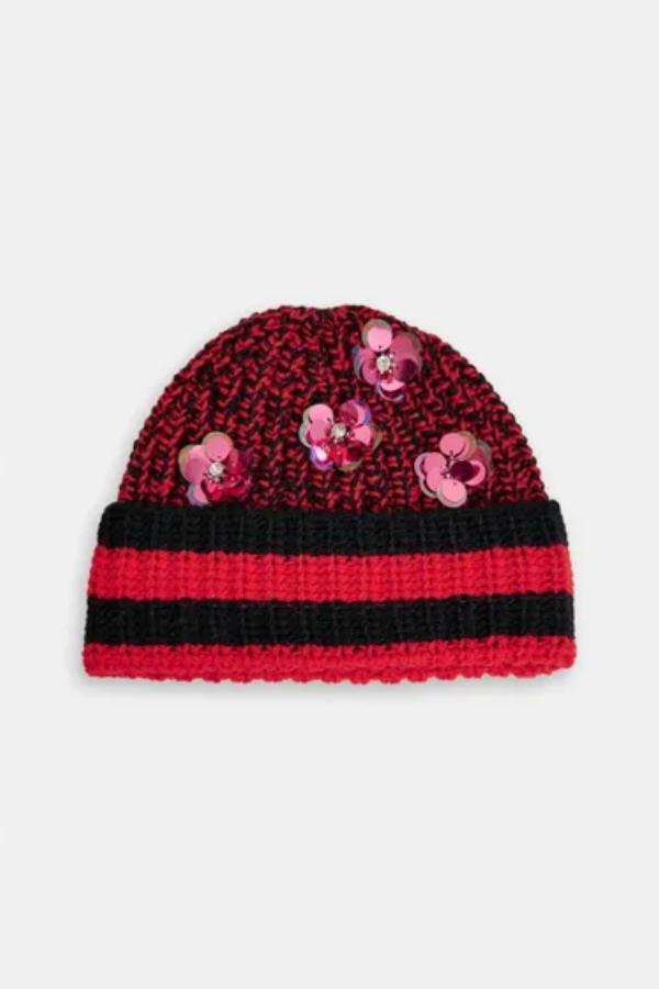 Ishadow Embroidered Knit Hat - Poppy Field
