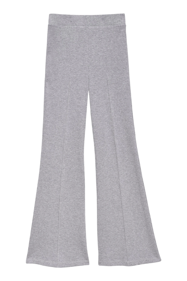 Rib Kick Flare-Heather Grey